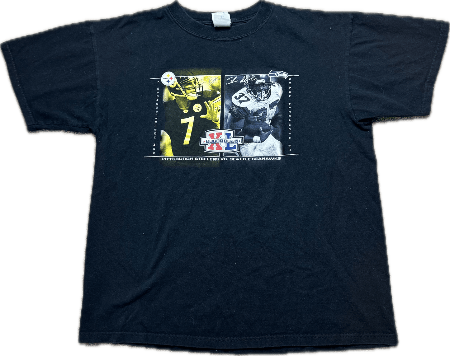Steelers vs Seahawks Super Bowl T-Shirt Size L