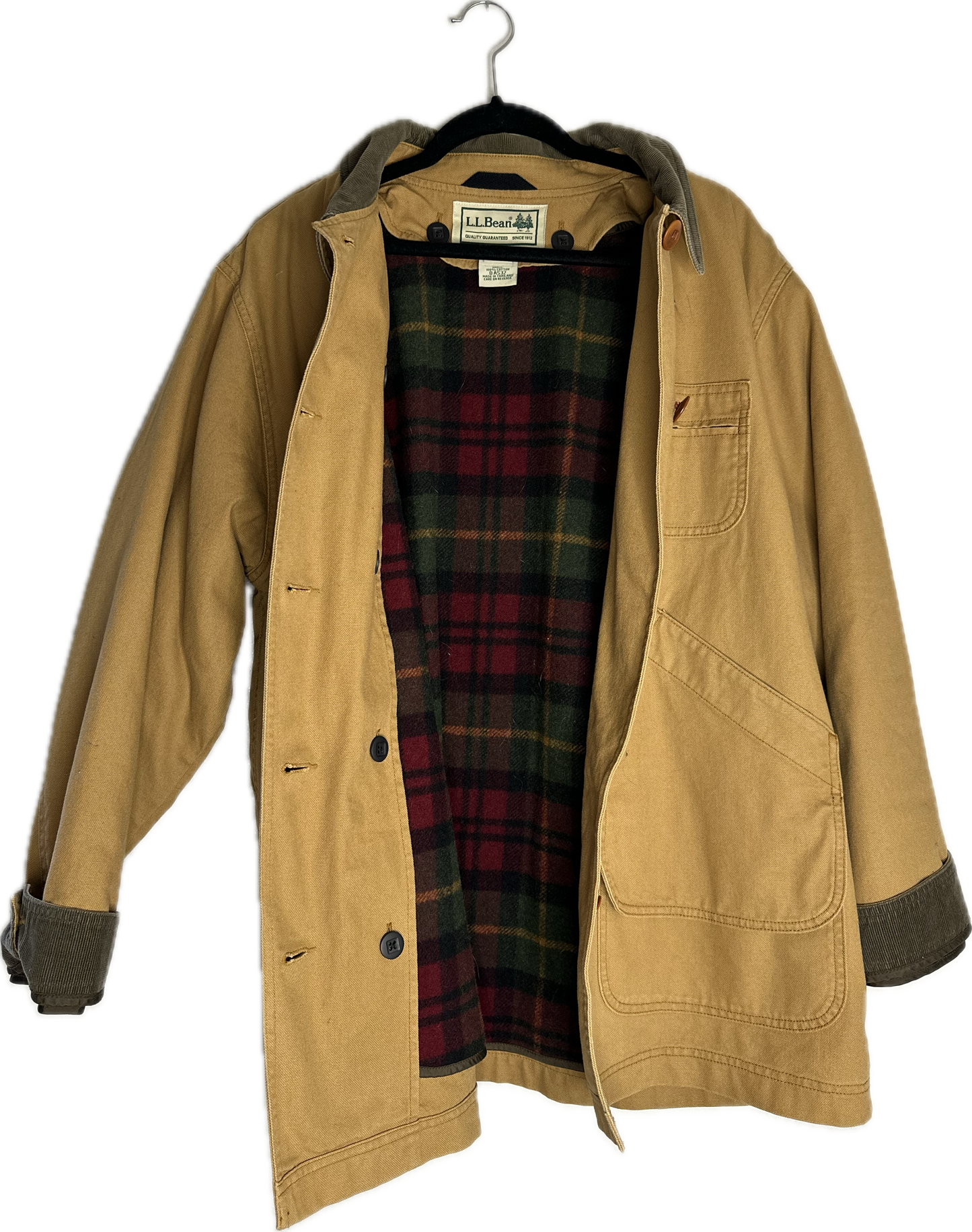 LL Bean Womens Adirondack Coat - flannel lined | size L