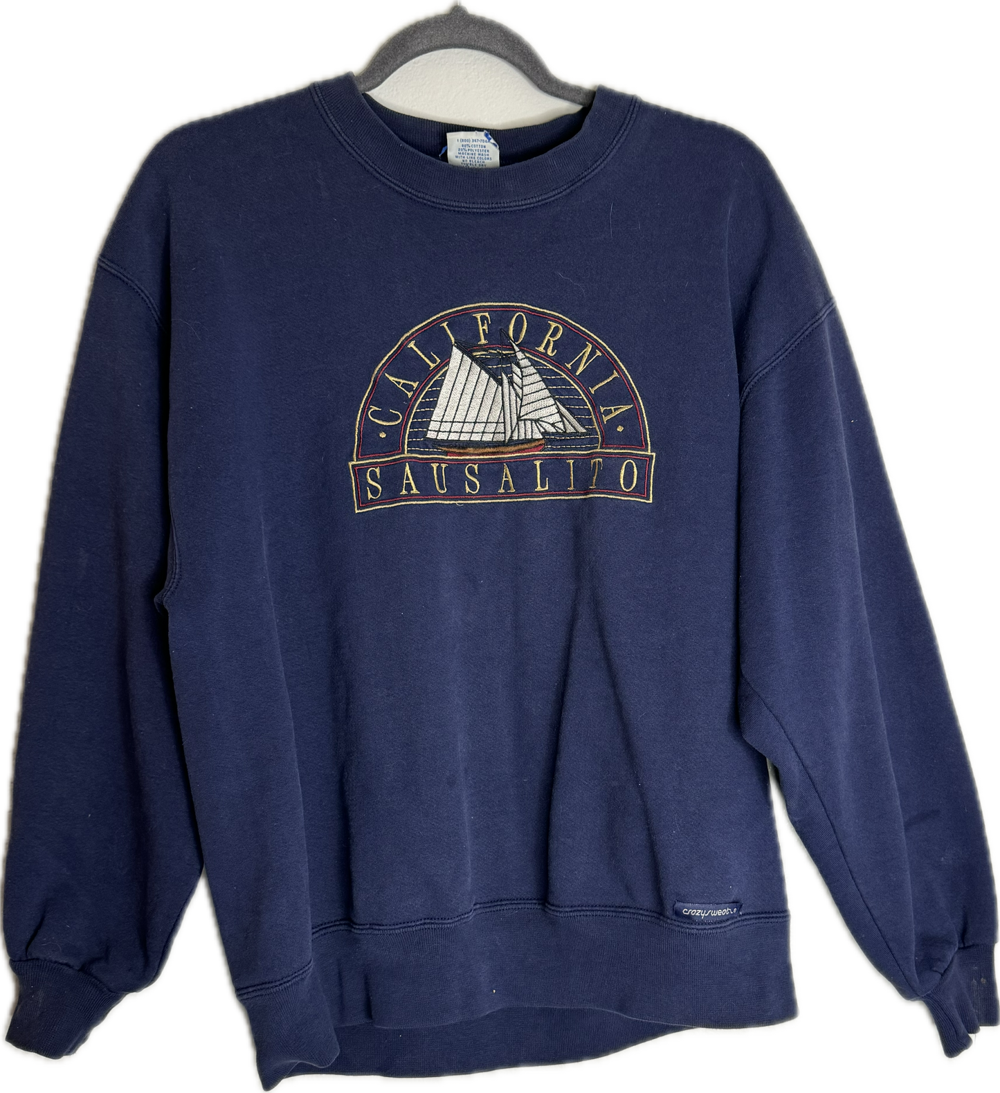 Dated Sausalito California Embordered Crewneck