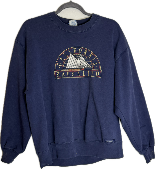 Dated Sausalito California Embordered Crewneck