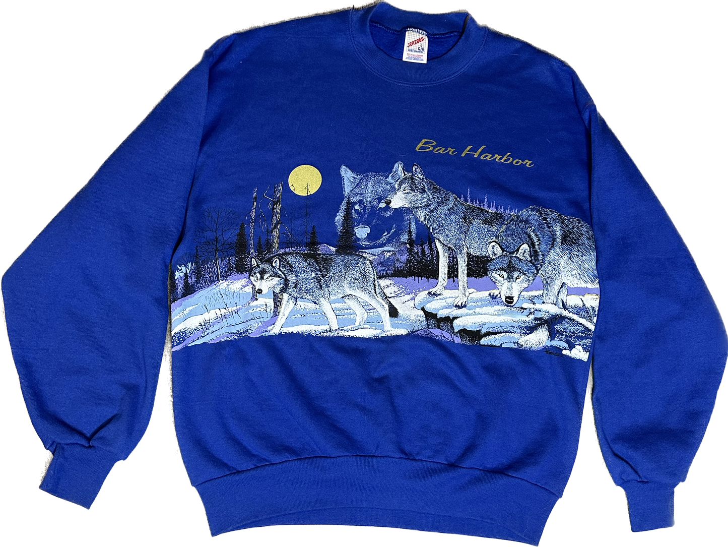 Vintage Bar Harbor Wolf Crew Neck