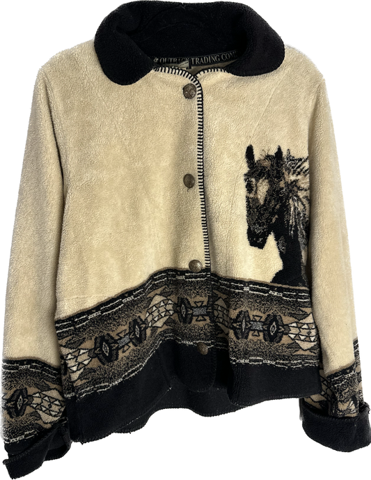 Vintage Outback Trading Co Horse Button Up Fleece | Size M