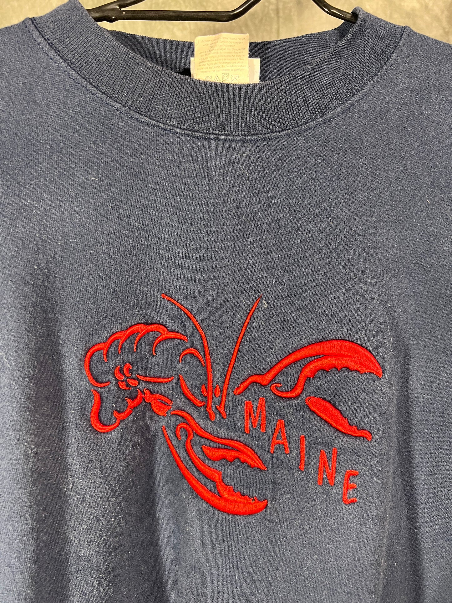 Embroidered Maine Lobster Crewneck Large