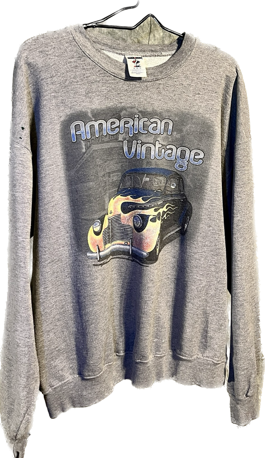 Dated American Vintage Muscle Car Crewneck Large