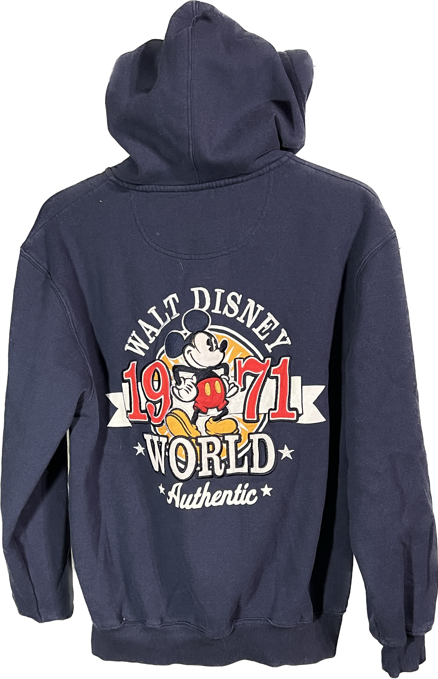 Embroidered Mickey Mouse Full Zip Hoodie Medium