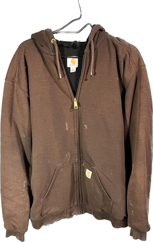 Stained Carhartt Full Zip Hoodie Large