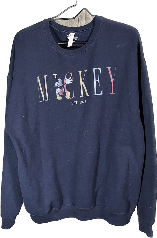 Faded Mickey Mouse Crewneck XL